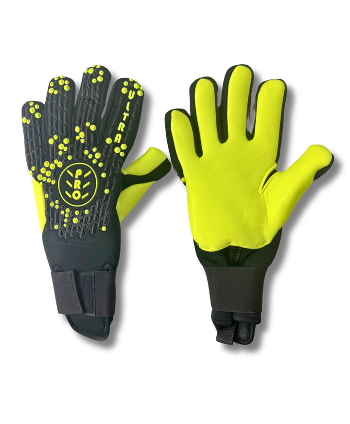 Just 4 Kicks Ultra Grip Goalie Gloves - Black &amp; Neon Yellow image 0