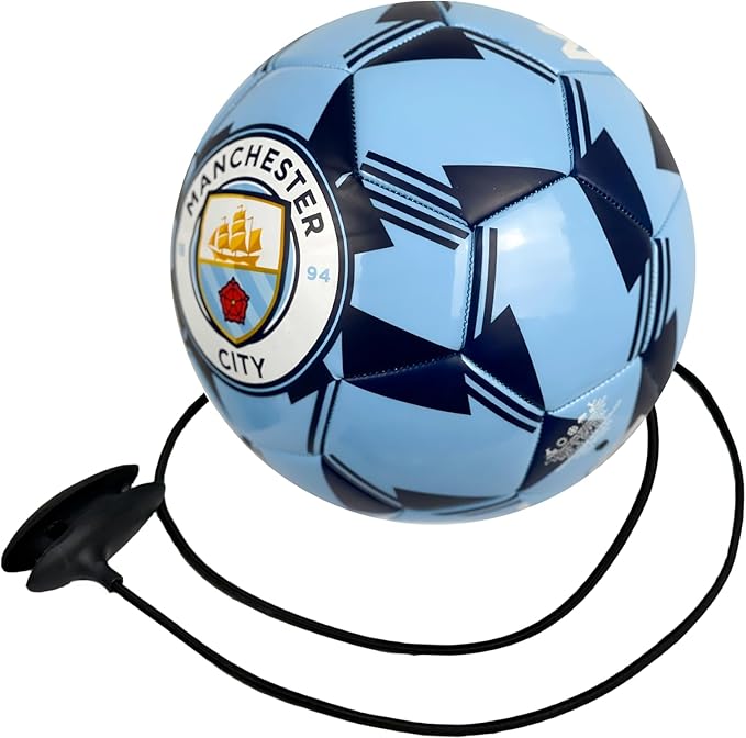 Official Manchester City Training Ball (Size 4) with Retractable Cord image 3
