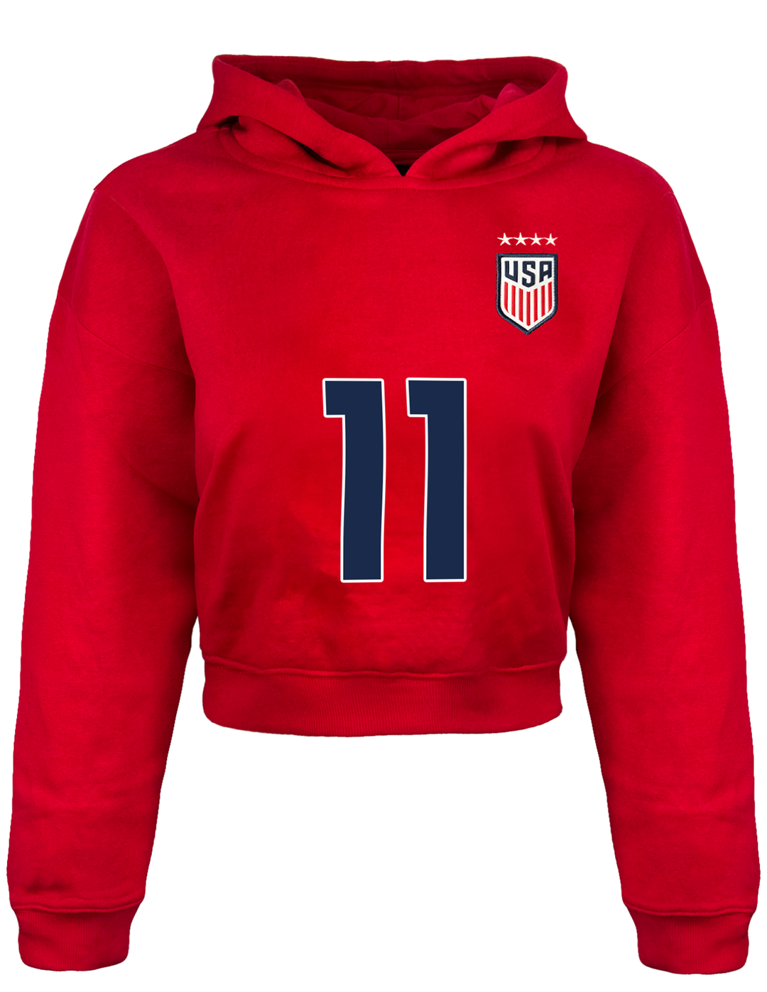 Official Icon Sports Sophia Smith U.S. Soccer Women's Red Crop Top Hoodie image 0