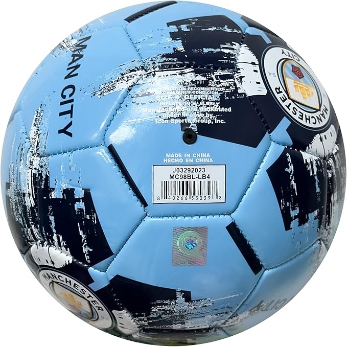 Official Manchester City Crest Soccer Ball (Size 4) image 5