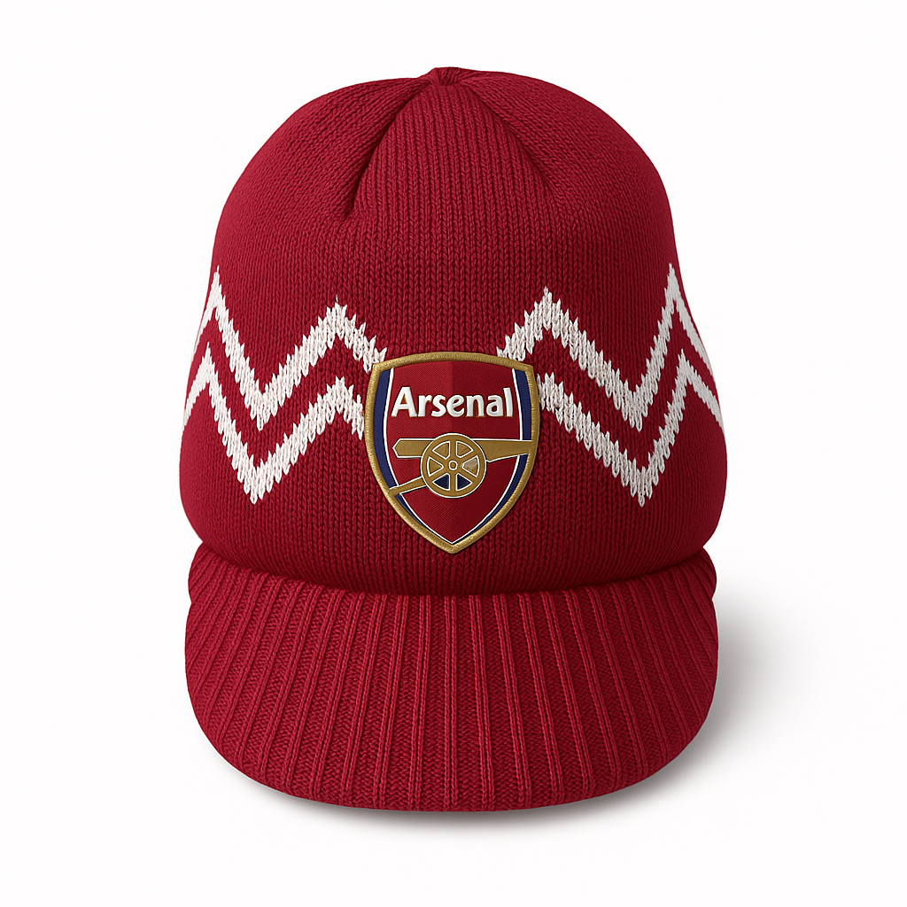 Official Arsenal FC Red Visor Beanie - Rhinox image 0