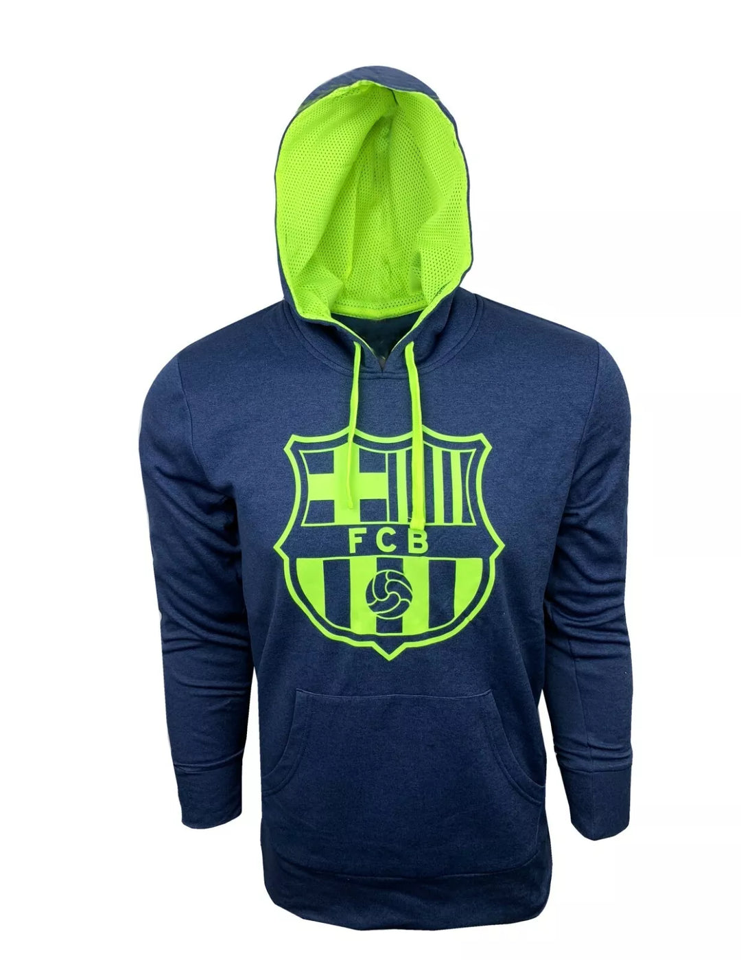 Official Barça HKY Sportswear Hooded Sweatshirt - Navy &amp; Neon Yellow Crest image 2