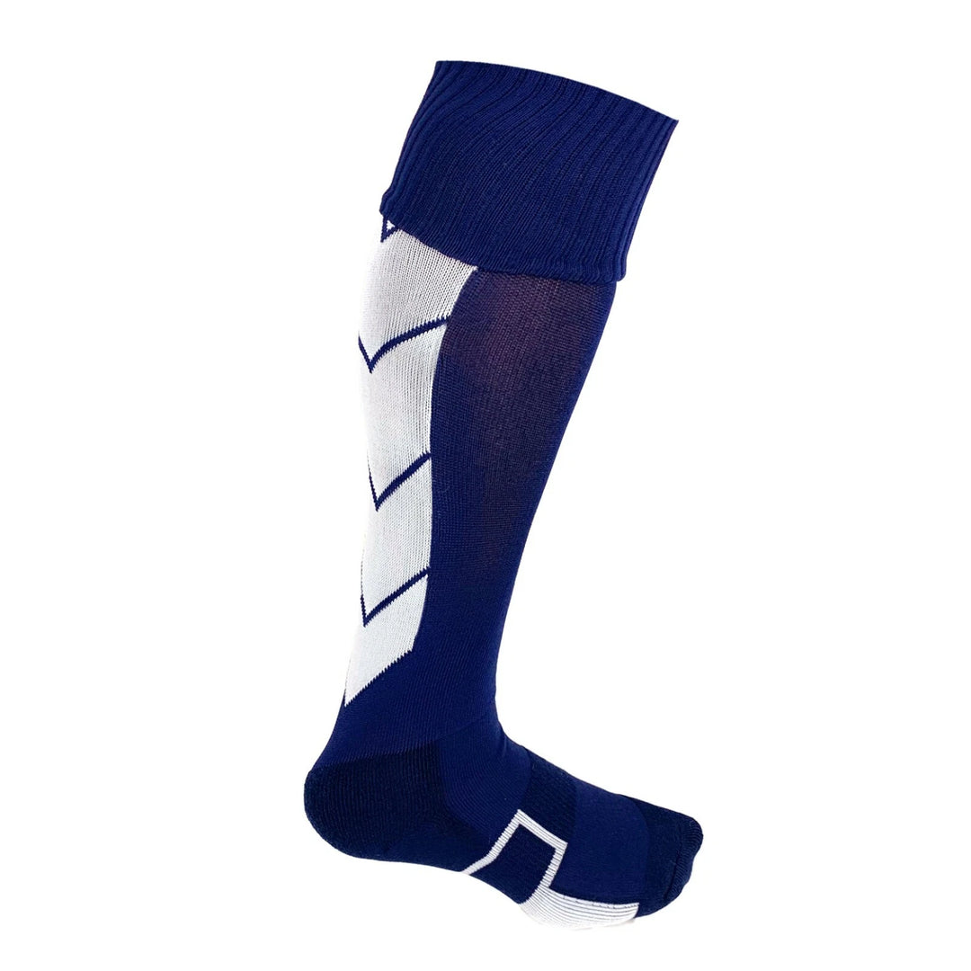Navy with White Accents - Striker Style Soccer Socks - Just 4 Kicks image 0