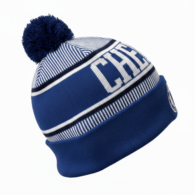 Icon Sports Chelsea FC Official Beanie | Blue EPL Pom Pom Winter Knit Hat OSFM