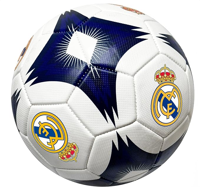 Official Real Madrid Crest Soccer Ball - White/Blue image 2