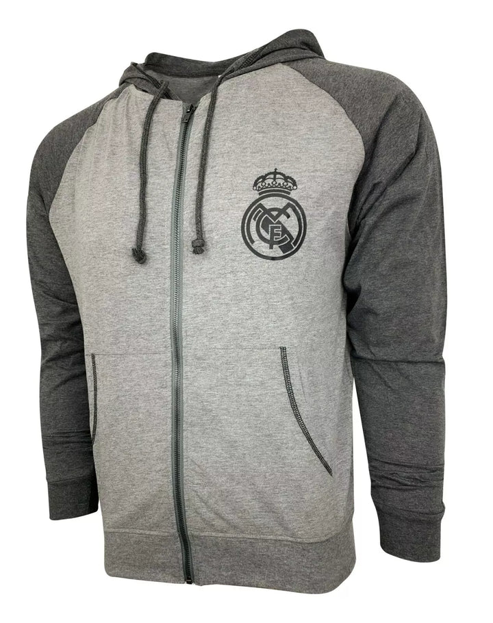 Official Real Madrid Icon Sports Lightweight Hooded Sweatshirt - Charcoal image 2