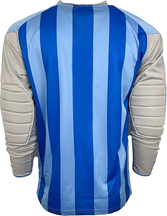 Abstract Blue Pattern Protective Soccer Goalie Jersey - Padded - Just 4 Kicks image 3