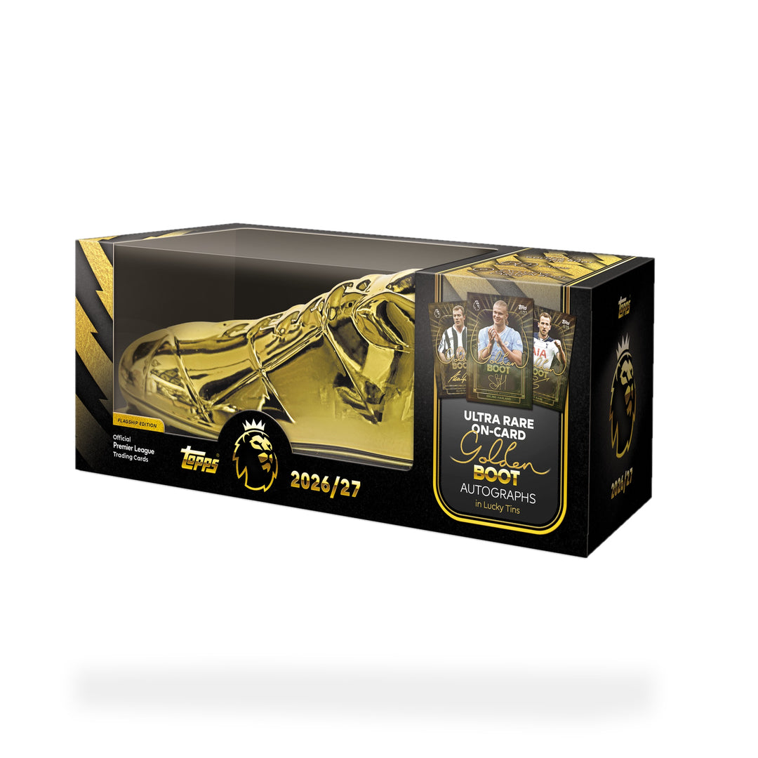 Topps Premier League 2026/27 Golden Boot Tin – Sealed, 50 Cards + Exclusive 9-Card Pack