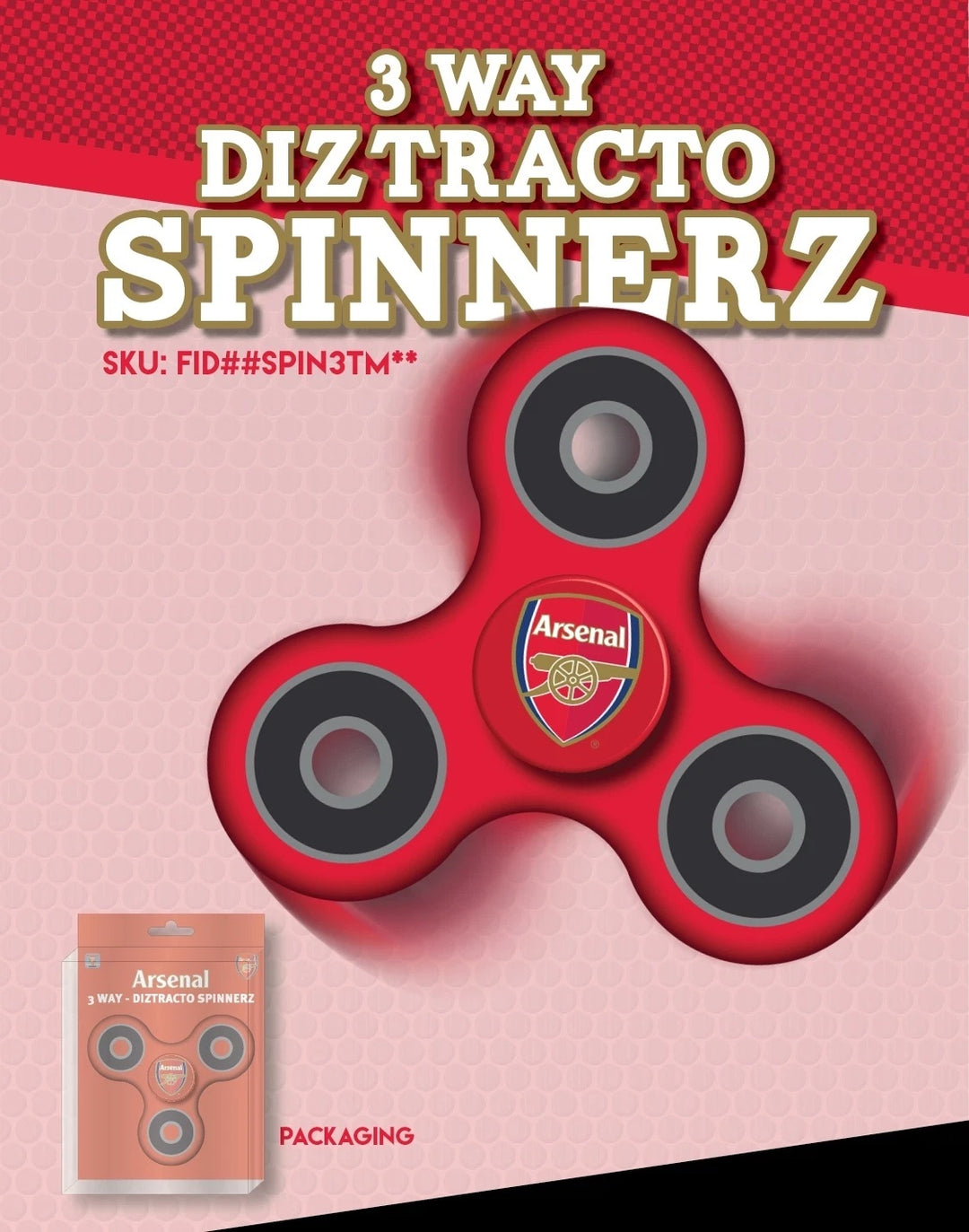 Official Arsenal FC Fidget Spinner | FOCO Licensed EPL Soccer Toy &amp; Fan Gift