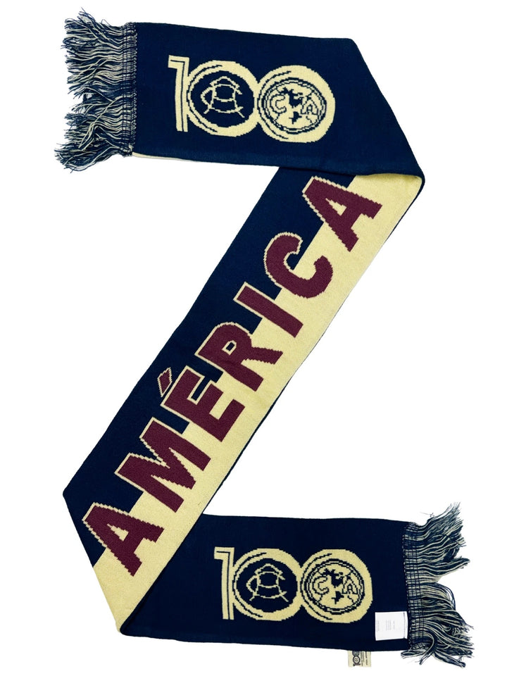 Icon Sports Club America 100 Year Anniversary Soccer Scarf | Navy Maroon Yellow