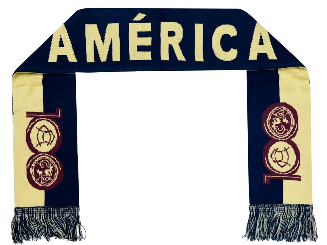 Icon Sports Club America 100 Year Anniversary Soccer Scarf | Navy Maroon Yellow