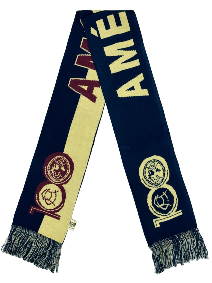 Icon Sports Club America 100 Year Anniversary Soccer Scarf | Navy Maroon Yellow