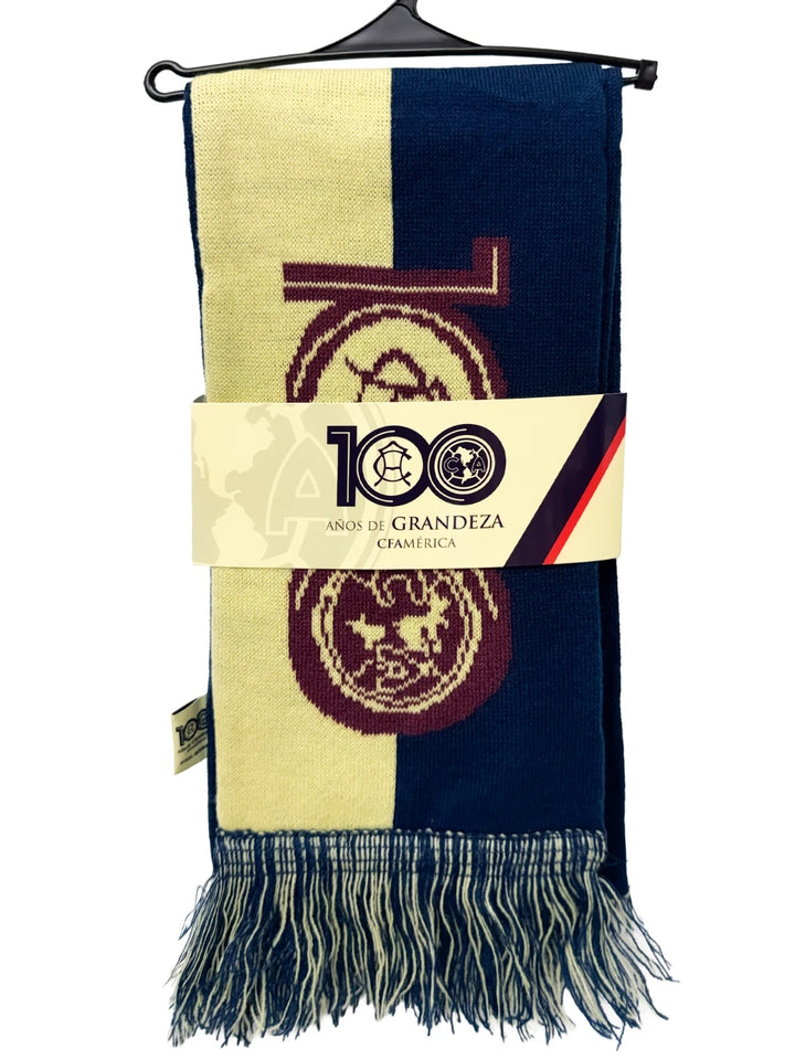 Icon Sports Club America 100 Year Anniversary Soccer Scarf | Navy Maroon Yellow