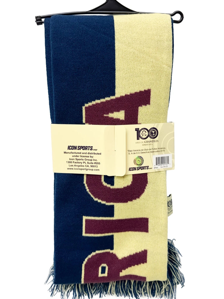 Icon Sports Club America 100 Year Anniversary Soccer Scarf | Navy Maroon Yellow