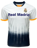 Icon Sports Real Madrid Youth Soccer Jersey | White, Navy & Gold | Sizes XS to XL