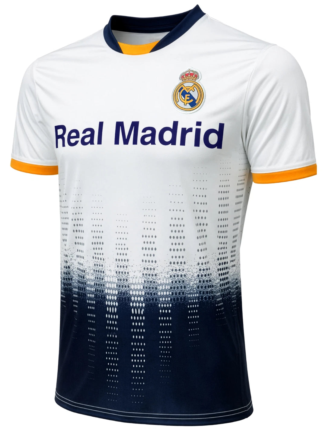 Icon Sports Real Madrid Youth Soccer Jersey | White, Navy &amp; Gold | Sizes XS to XL
