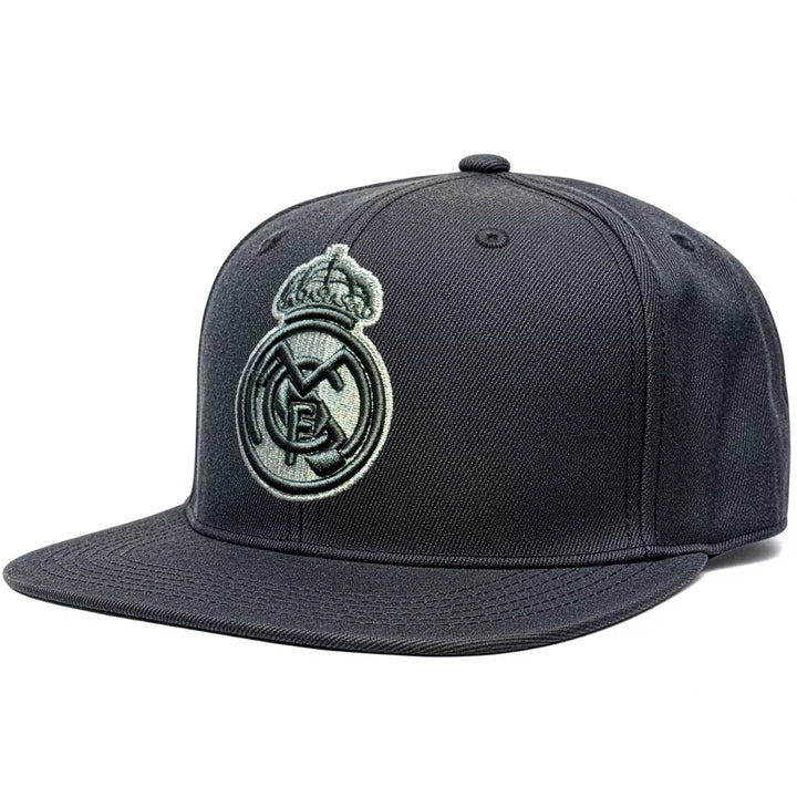 Official Real Madrid Snapback Hat | Gray on Gray Flat Brim La Liga Headwear