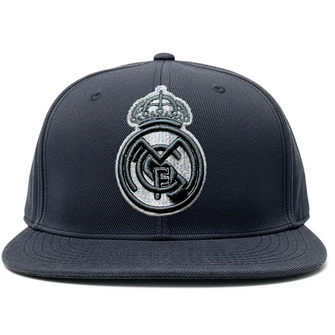 Official Real Madrid Snapback Hat | Gray on Gray Flat Brim La Liga Headwear