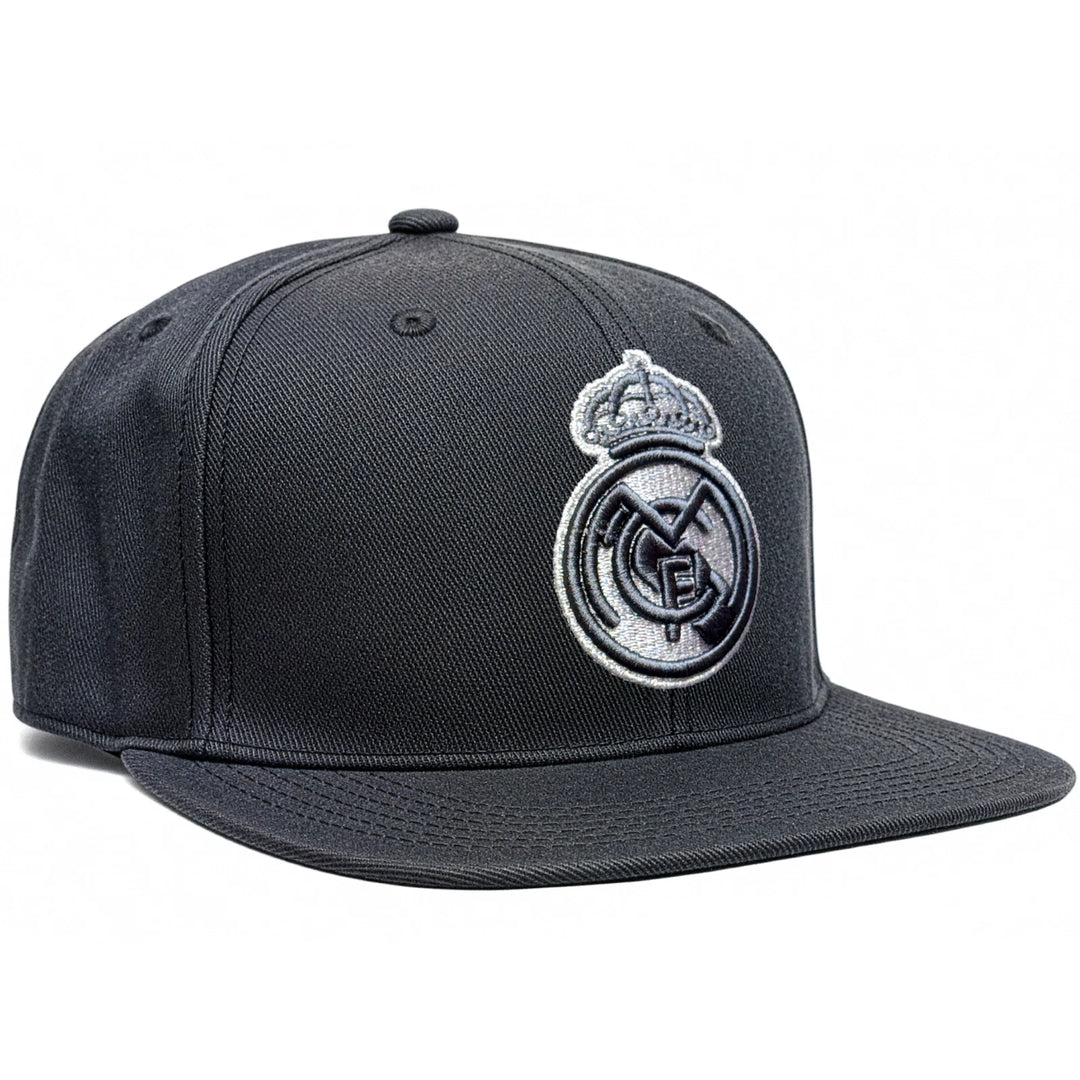 Official Real Madrid Snapback Hat | Gray on Gray Flat Brim La Liga Headwear