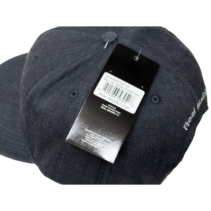 Official Real Madrid Snapback Hat | Gray on Gray Flat Brim La Liga Headwear