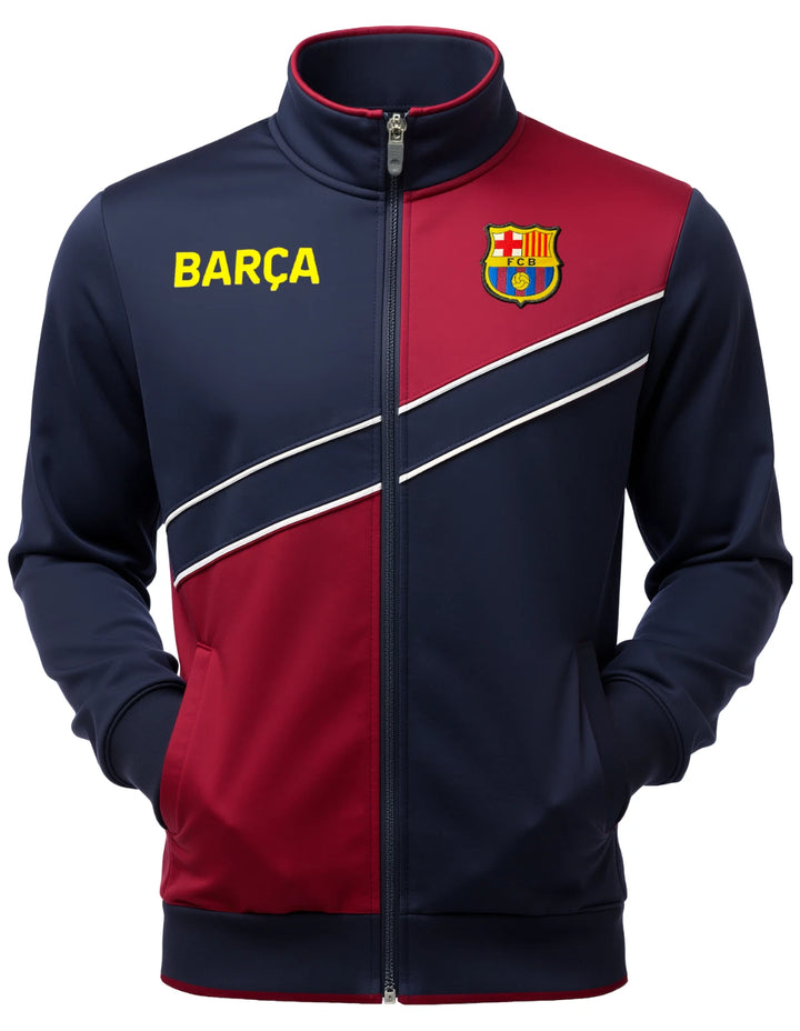 Official FC Barcelona Track Jacket | Blue &amp; Red Barça Full-Zip La Liga Apparel