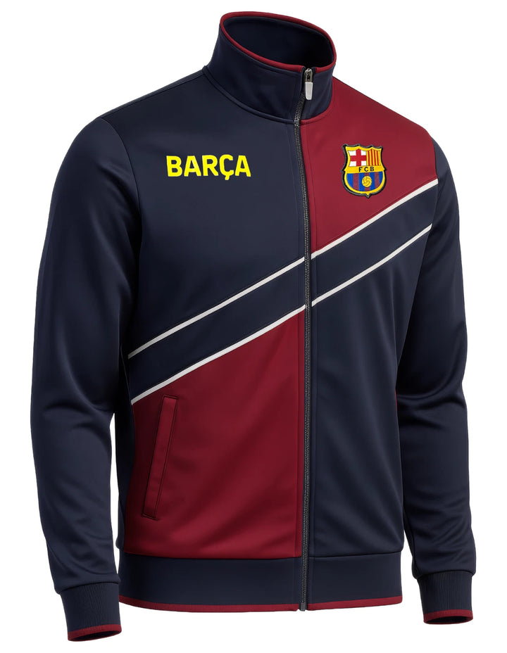 Official FC Barcelona Track Jacket | Blue &amp; Red Barça Full-Zip La Liga Apparel