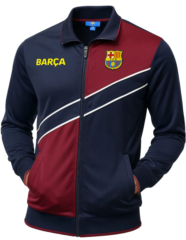 Official FC Barcelona Track Jacket | Blue &amp; Red Barça Full-Zip La Liga Apparel