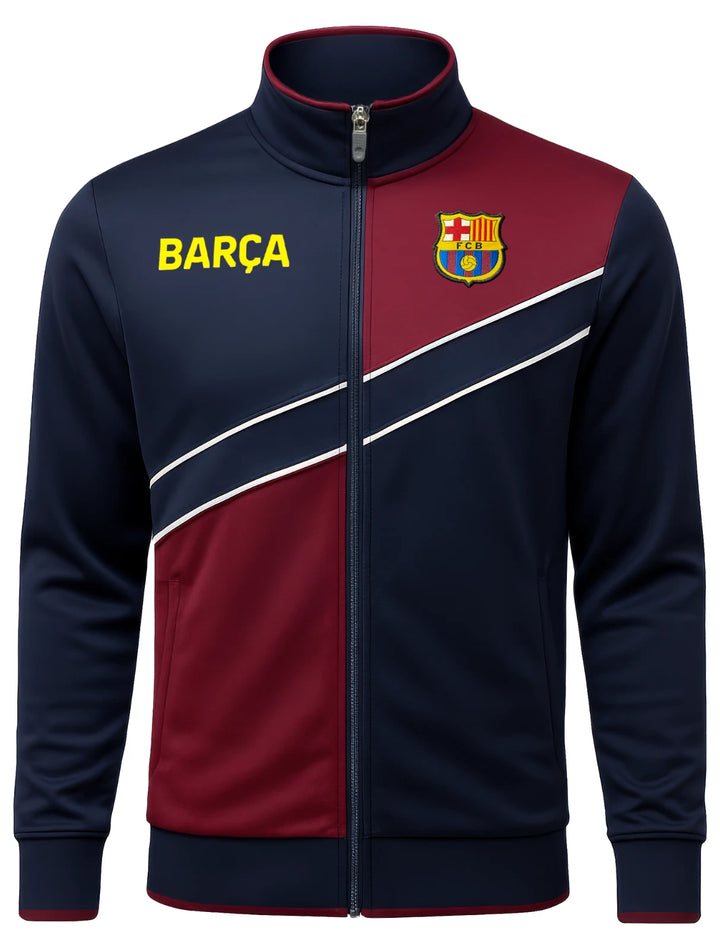 Official FC Barcelona Track Jacket | Blue &amp; Red Barça Full-Zip La Liga Apparel