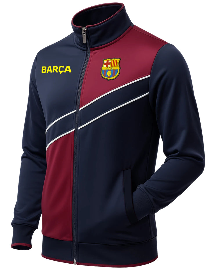 Official FC Barcelona Track Jacket | Blue &amp; Red Barça Full-Zip La Liga Apparel