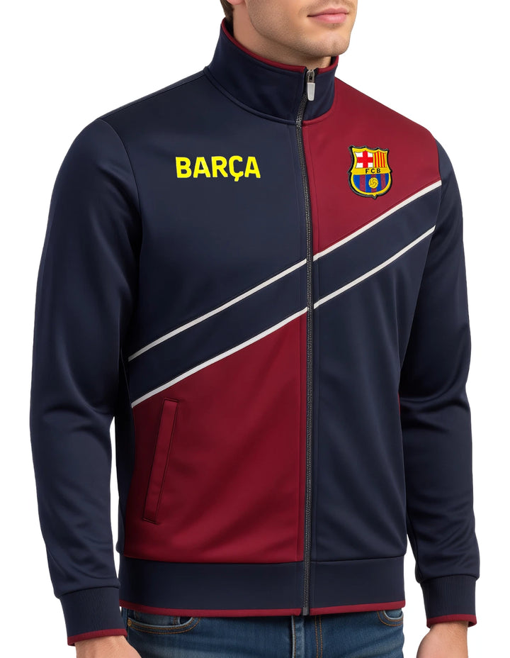 Official FC Barcelona Track Jacket | Blue &amp; Red Barça Full-Zip La Liga Apparel