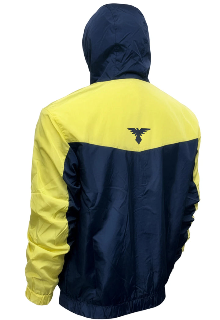 Icon Sports Club America Official Rain Jacket | Yellow &amp; Navy Liga MX Windbreaker