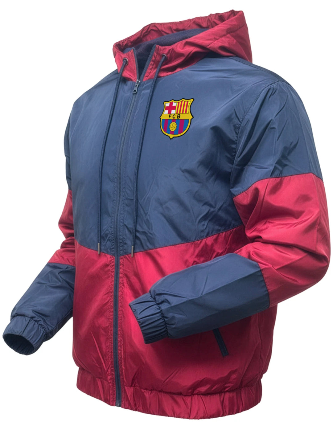 Icon Sports FC Barcelona Official Rain Jacket | Blue &amp; Maroon La Liga Windbreaker