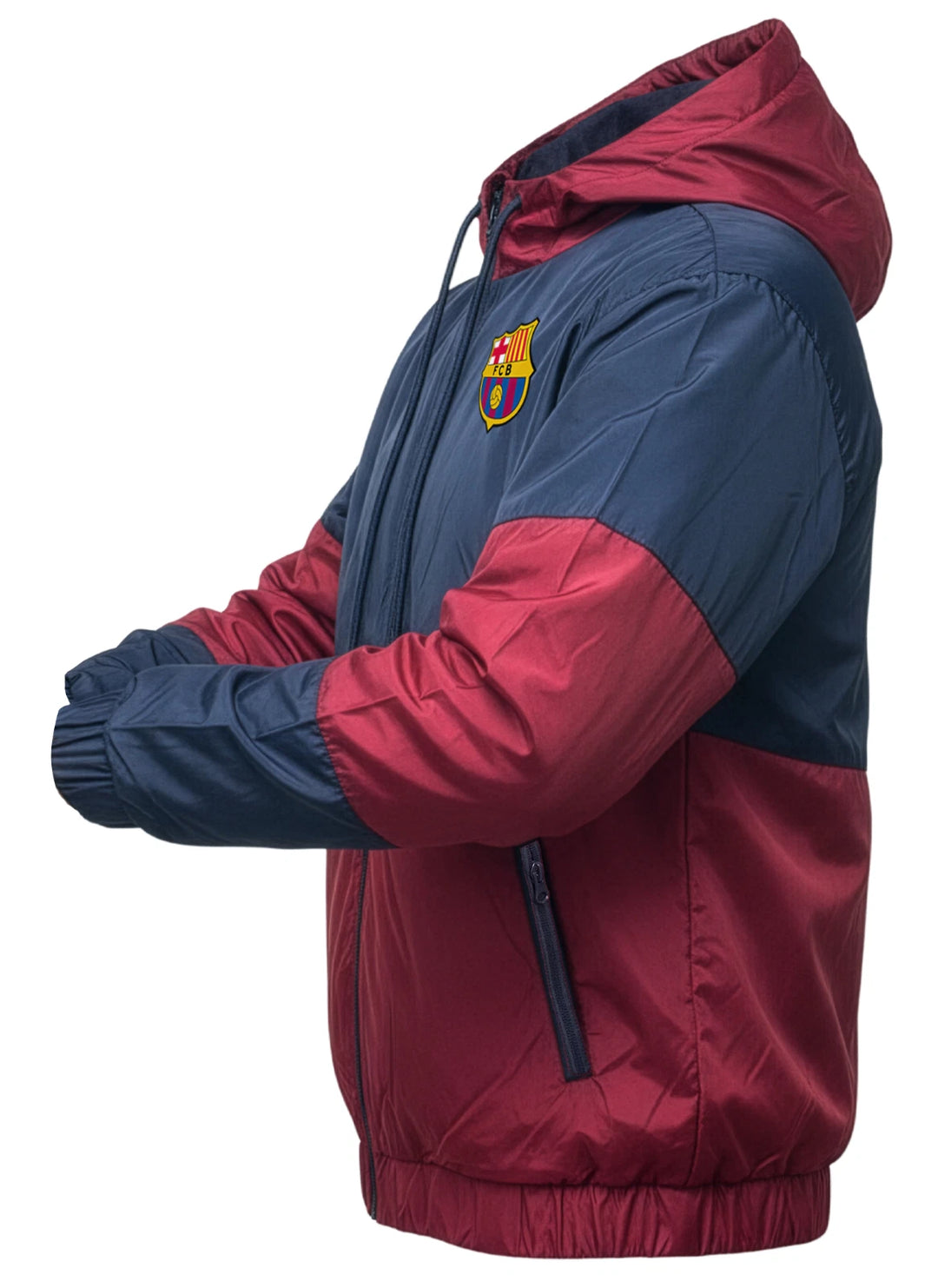 Icon Sports FC Barcelona Official Rain Jacket | Blue &amp; Maroon La Liga Windbreaker