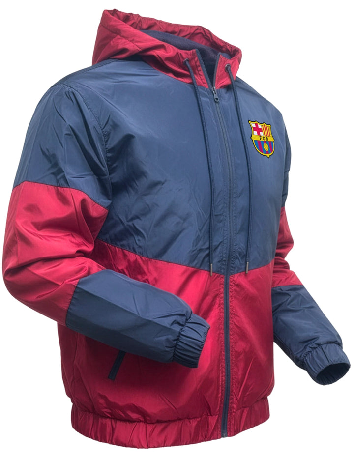 Icon Sports FC Barcelona Official Rain Jacket | Blue &amp; Maroon La Liga Windbreaker