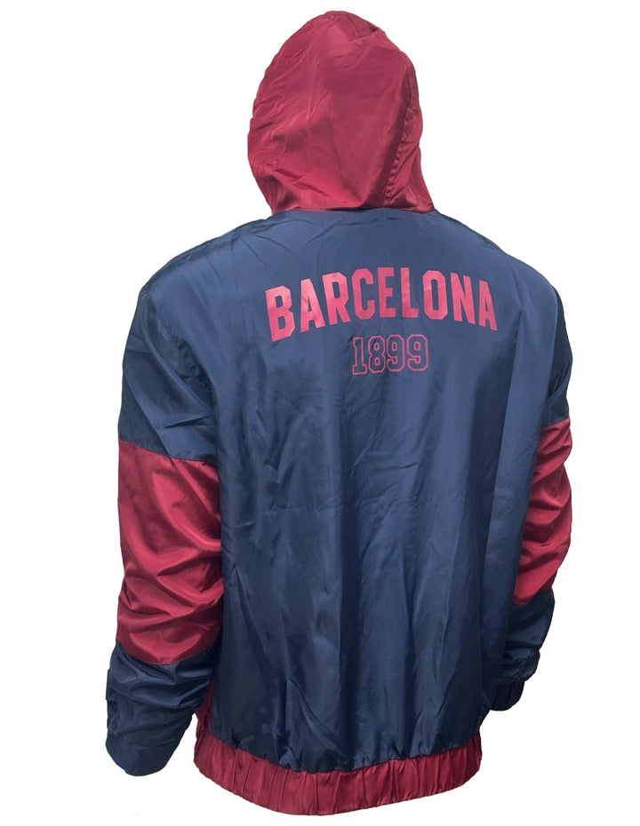 Icon Sports FC Barcelona Official Rain Jacket | Blue &amp; Maroon La Liga Windbreaker