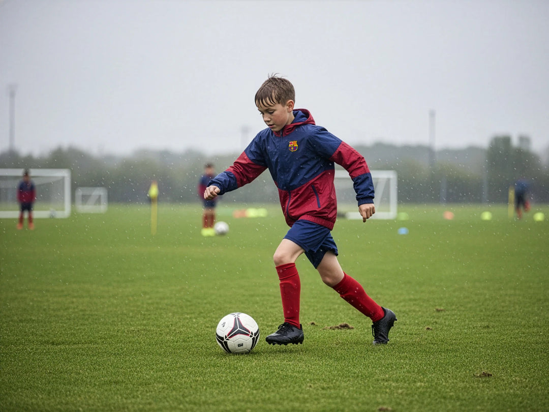 Icon Sports FC Barcelona Official Rain Jacket | Blue &amp; Maroon La Liga Windbreaker