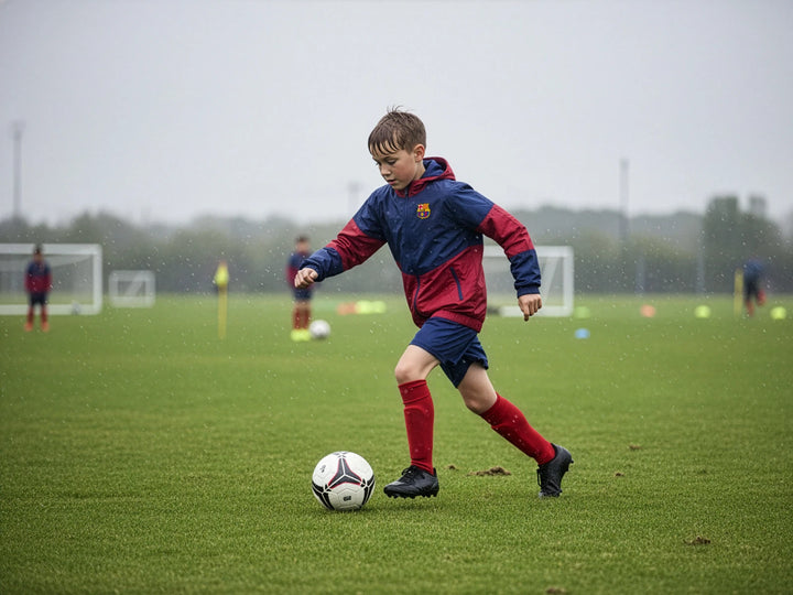 Icon Sports FC Barcelona Official Rain Jacket | Blue &amp; Maroon La Liga Windbreaker