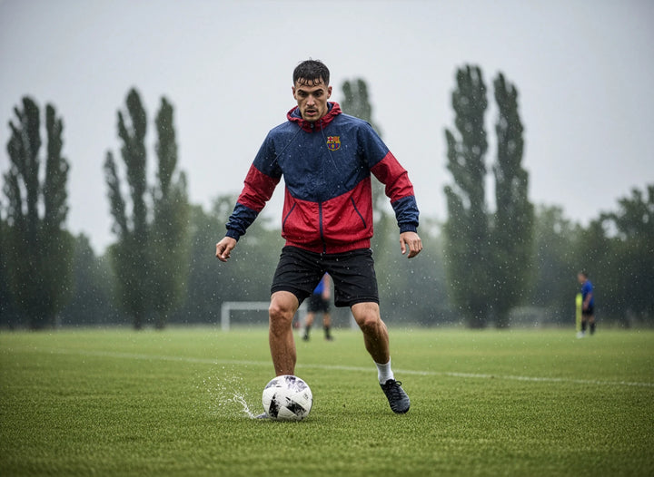 Icon Sports FC Barcelona Official Rain Jacket | Blue &amp; Maroon La Liga Windbreaker