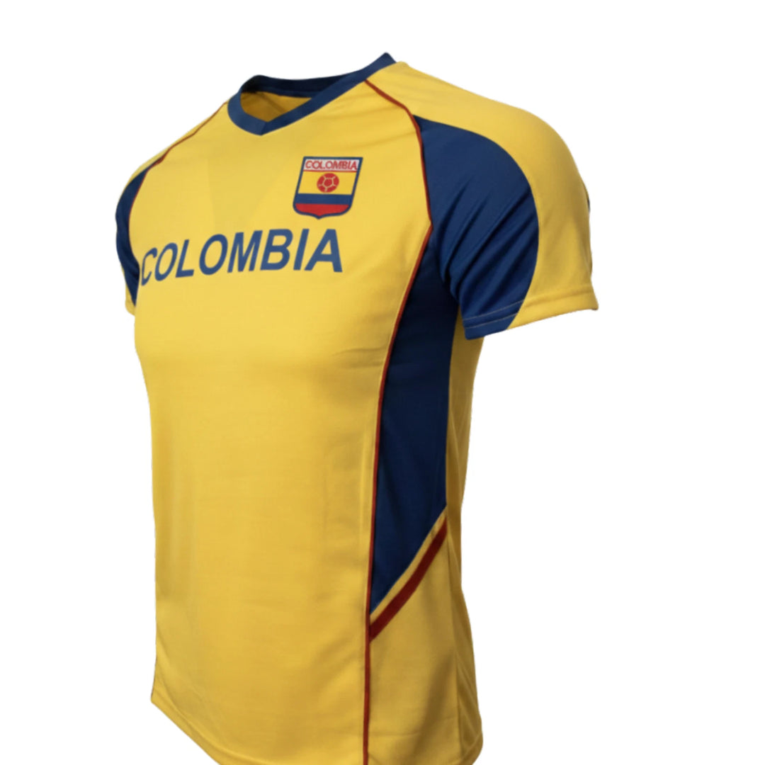 J4K Colombia Soccer Jersey | Youth Yellow &amp; Blue Flag Fan Shirt | YXS-YXL