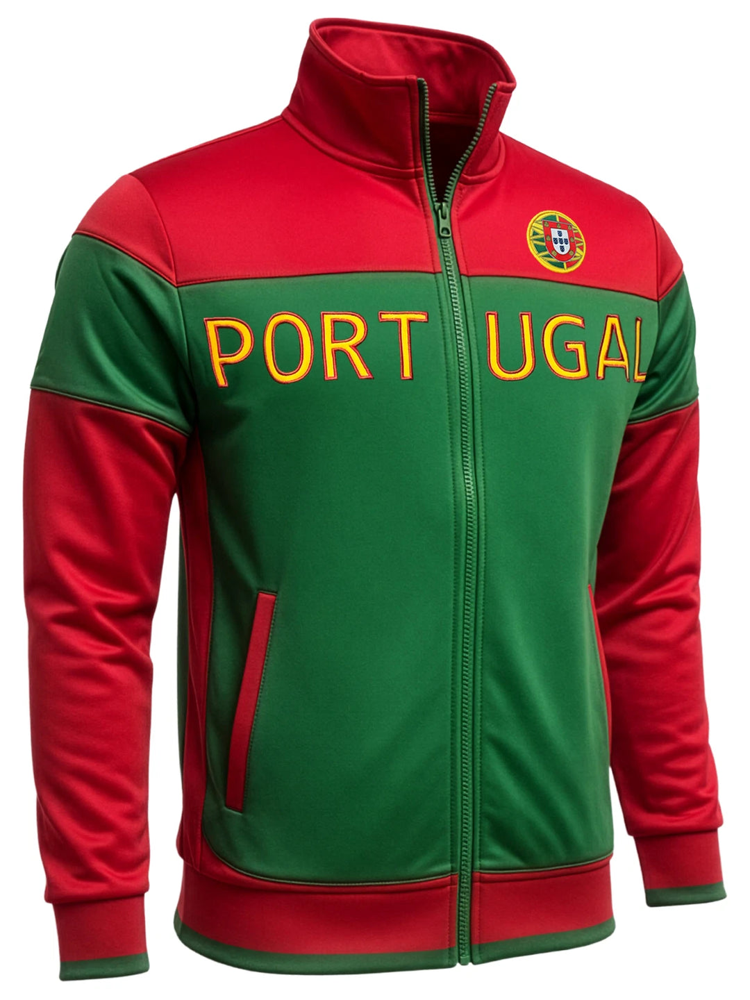 J4K Portugal Track Jacket | Red &amp; Green Fan Country Flag Full-Zip | Youth S-XL