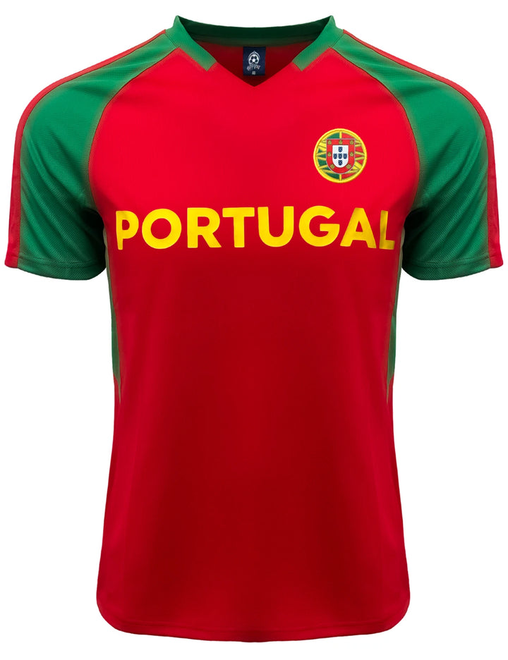 J4K Portugal Soccer Jersey | Red &amp; Green Country Flag Youth Fan Shirt | YS-XL