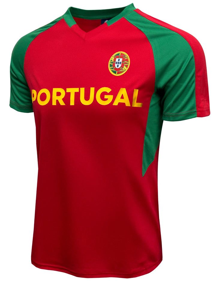 J4K Portugal Soccer Jersey | Red &amp; Green Country Flag Youth Fan Shirt | YS-XL