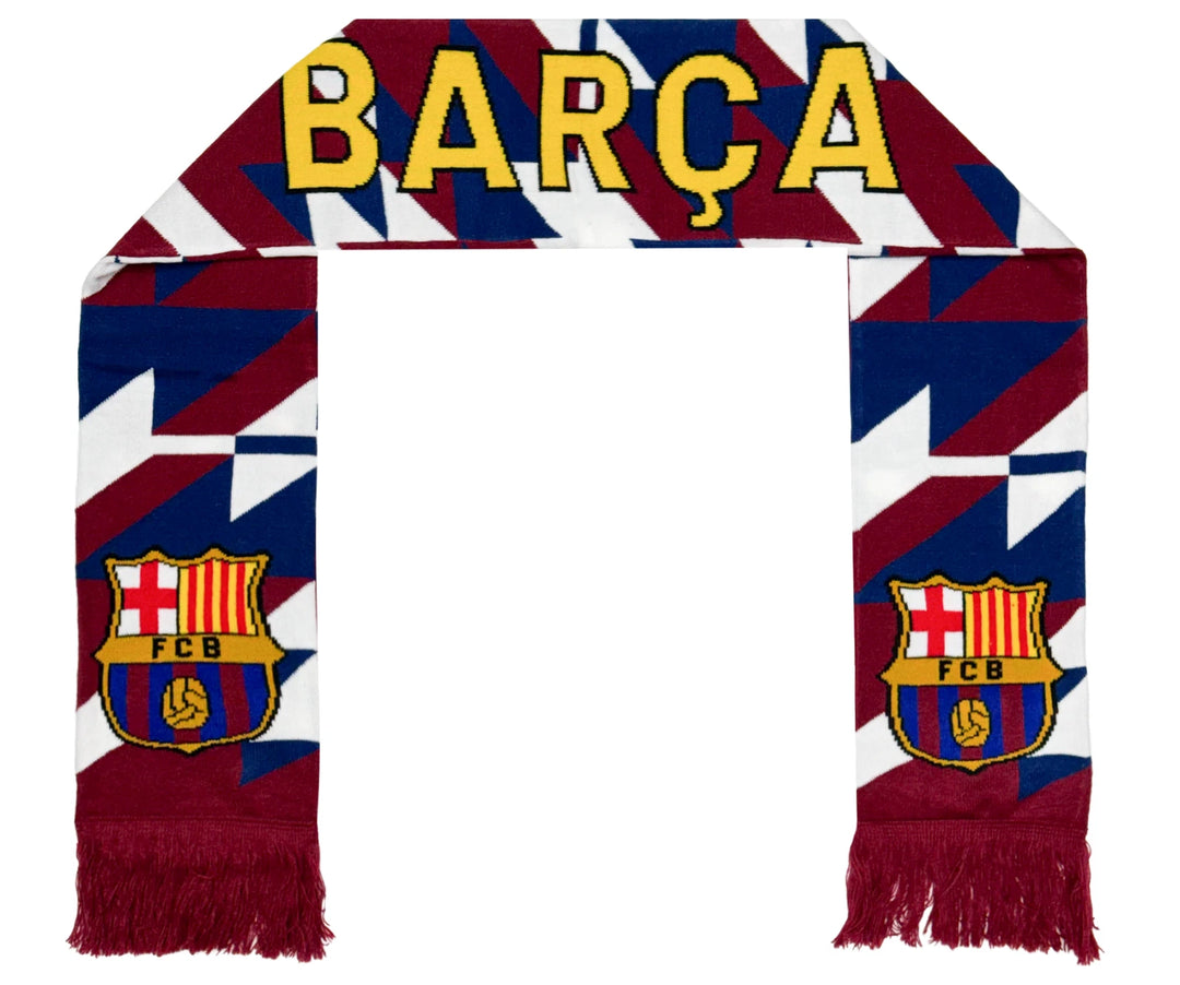 Icon Sports FC Barcelona Official Scarf | Maroon &amp; Blue Barça Knit 60" Fringe