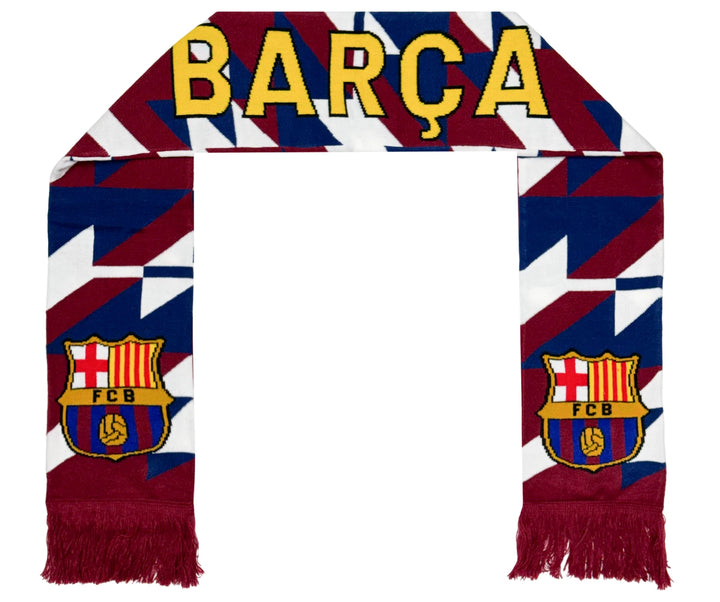 Icon Sports FC Barcelona Official Scarf | Maroon &amp; Blue Barça Knit 60" Fringe