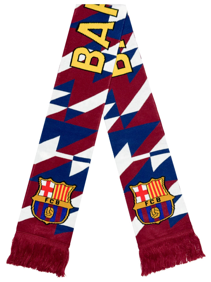 Icon Sports FC Barcelona Official Scarf | Maroon &amp; Blue Barça Knit 60" Fringe