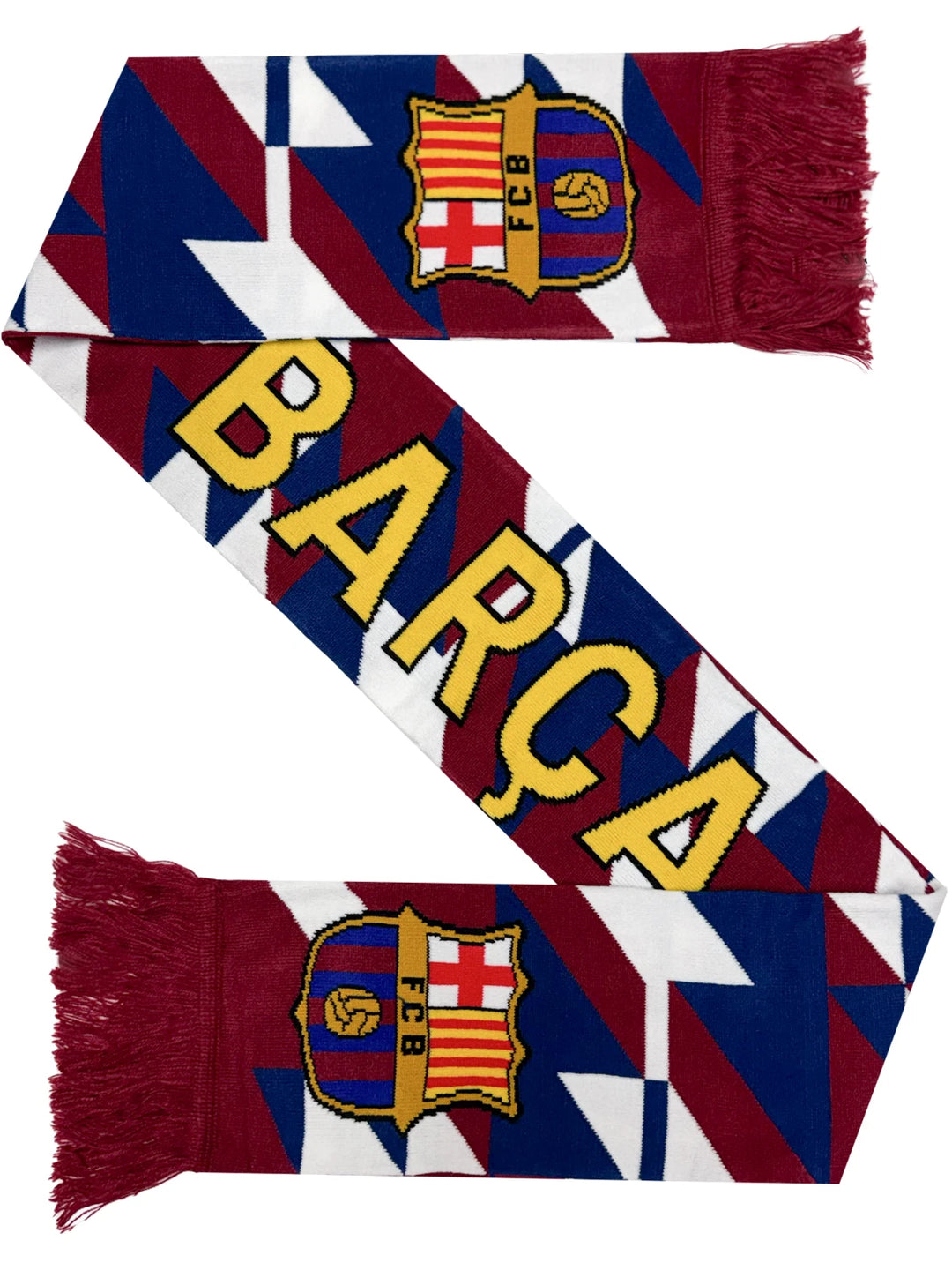 Icon Sports FC Barcelona Official Scarf | Maroon &amp; Blue Barça Knit 60" Fringe