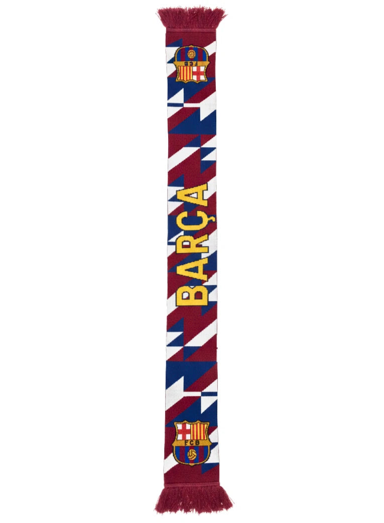Icon Sports FC Barcelona Official Scarf | Maroon &amp; Blue Barça Knit 60" Fringe