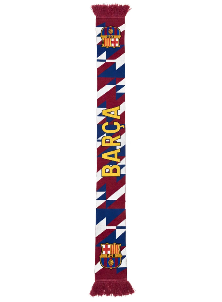Icon Sports FC Barcelona Official Scarf | Maroon &amp; Blue Barça Knit 60" Fringe