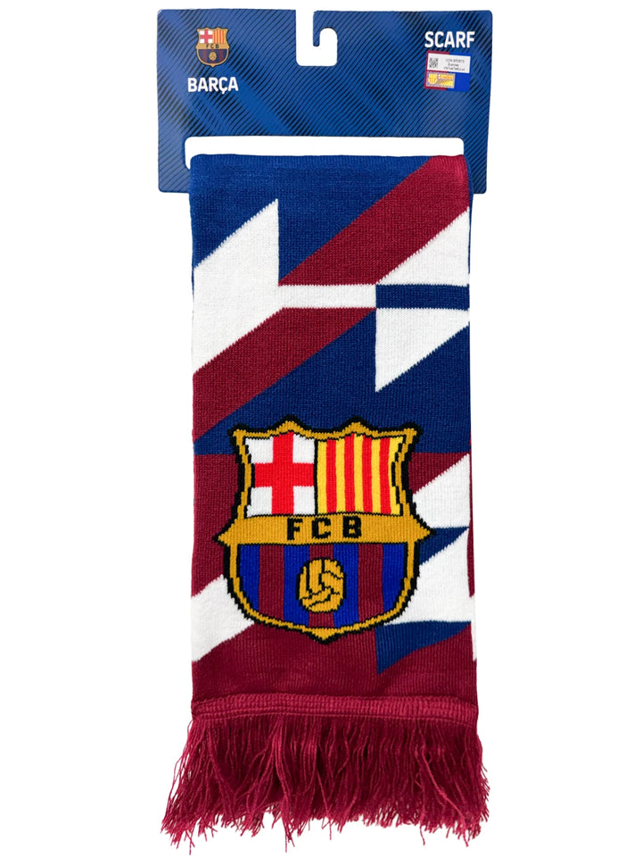 Icon Sports FC Barcelona Official Scarf | Maroon &amp; Blue Barça Knit 60" Fringe