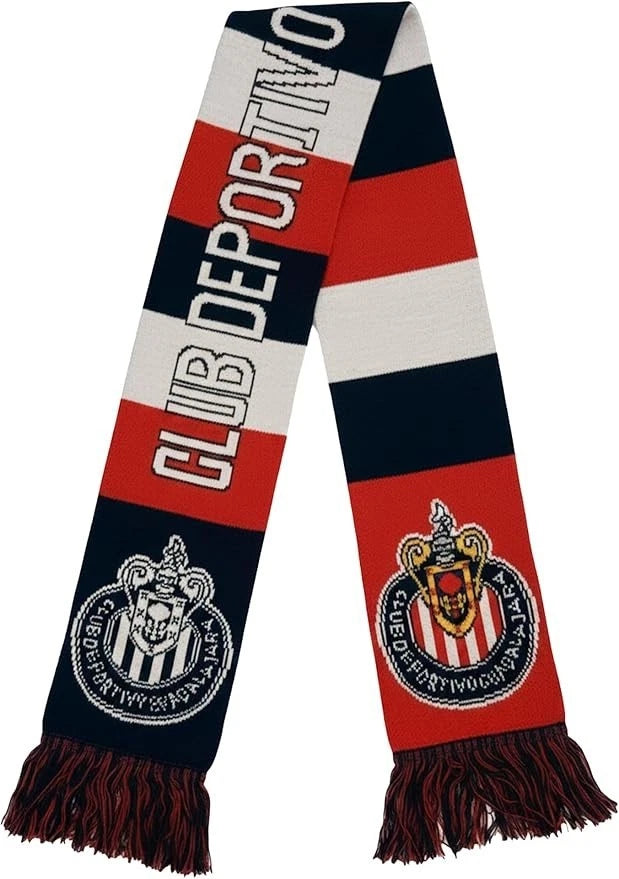 Icon Sports Chivas de Guadalajara Official Scarf | Red &amp; White Liga MX Knit